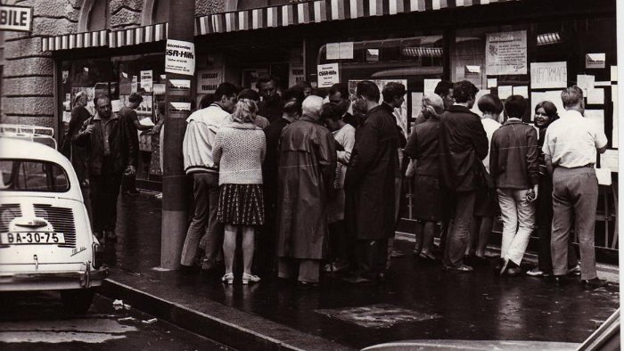 Českoslovenští uprchlíci v Rakousku (Vídeň, 1968, © H. Weiss, kurier.at)